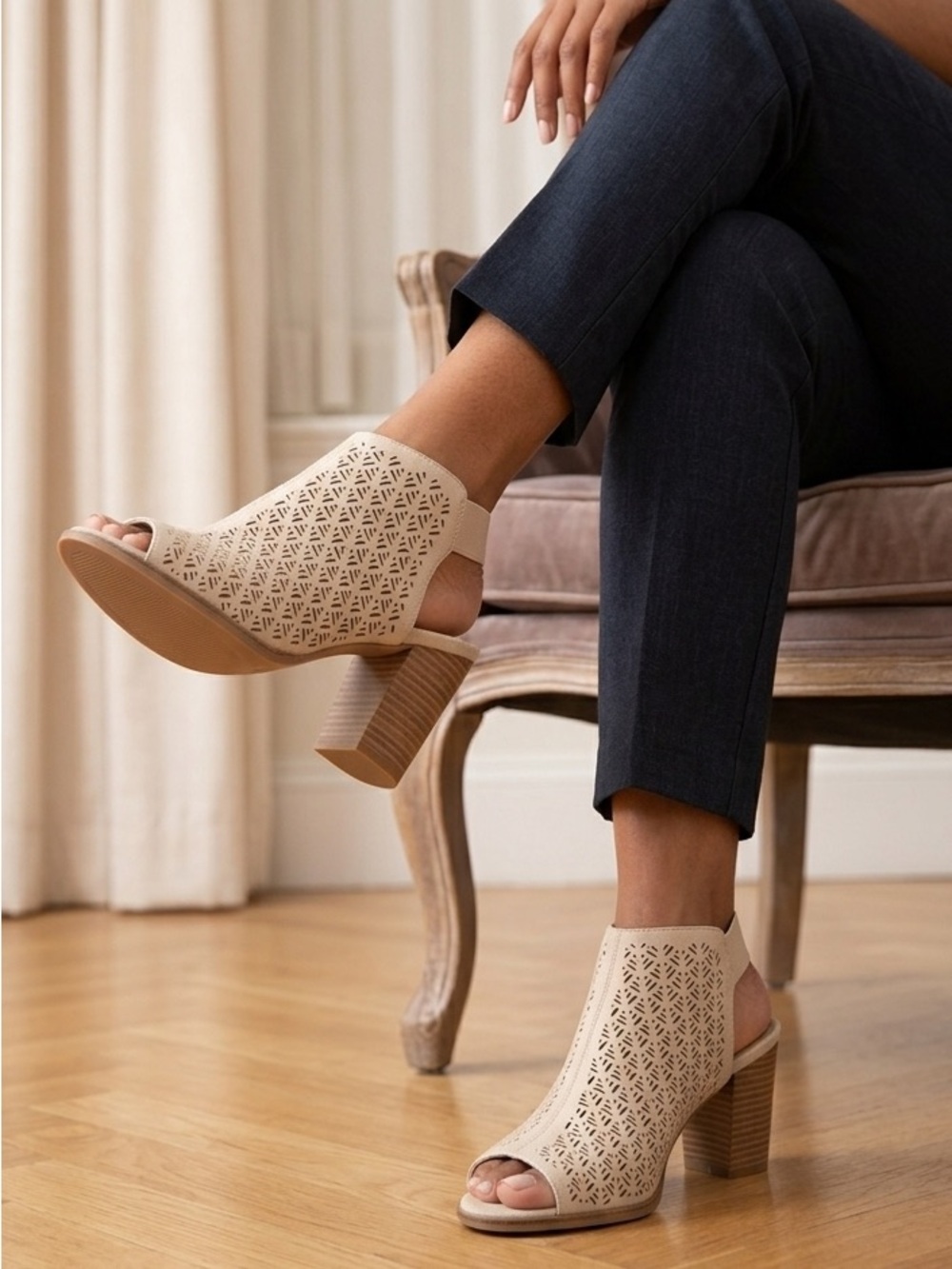 Reaction Kenneth Cole Women's Beige Cut-Out Heels